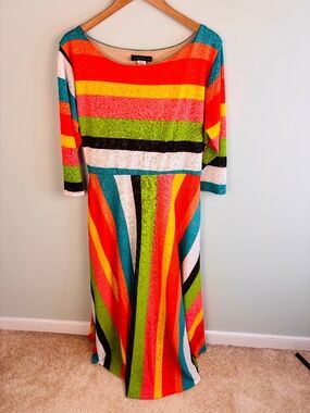 Sexy Diva Striped Belted Maxi Dress Size 3X